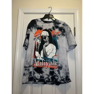 Aaliyah Graphic Tee Tie Dye GRAY/ White